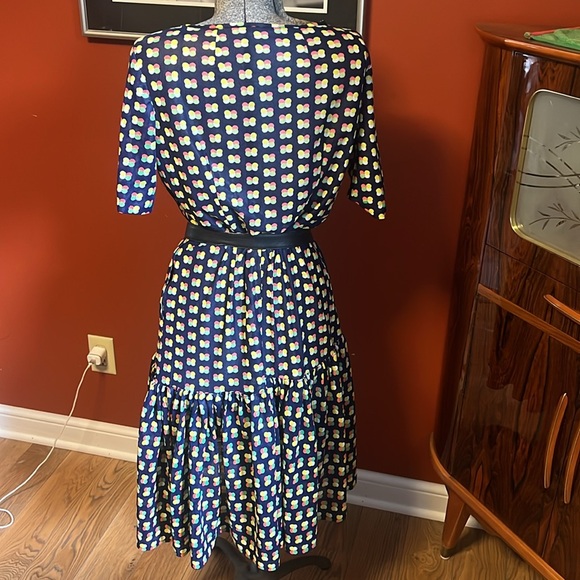 70’s vintage sheer polyester dress polka dot print - Picture 2 of 6